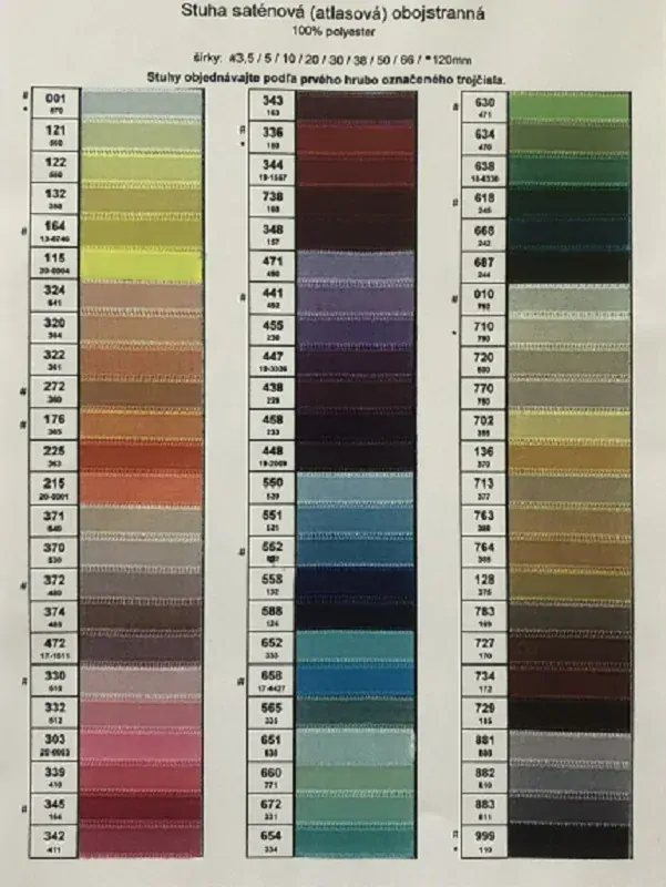 Stuha saténová 010 perlová