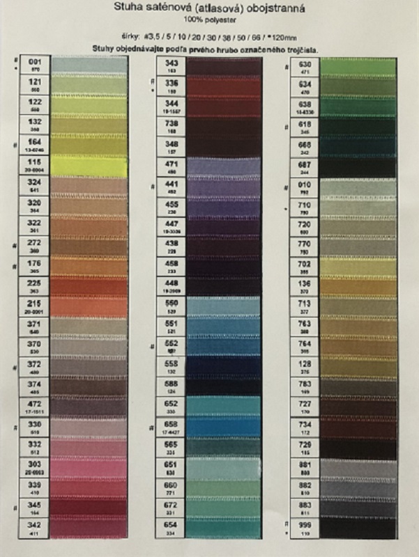 Stuha saténová 132 žltá